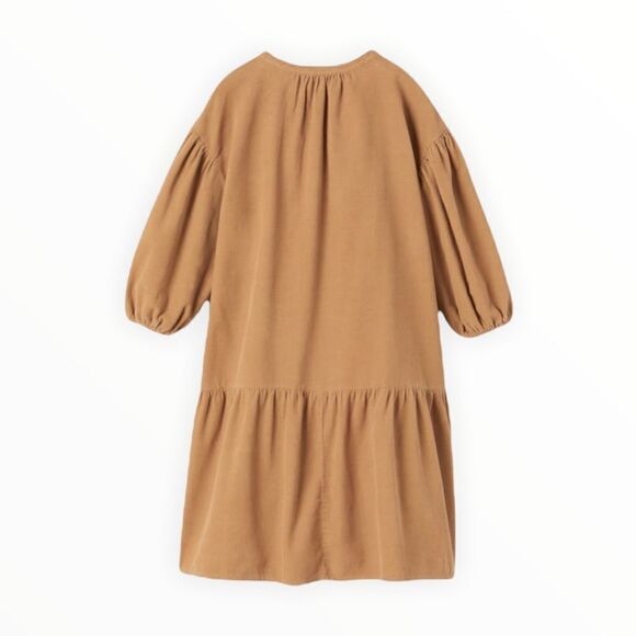 ZARA Kids | Tan | RUFFLED CORDUROY DRESS - Picture 3 of 6